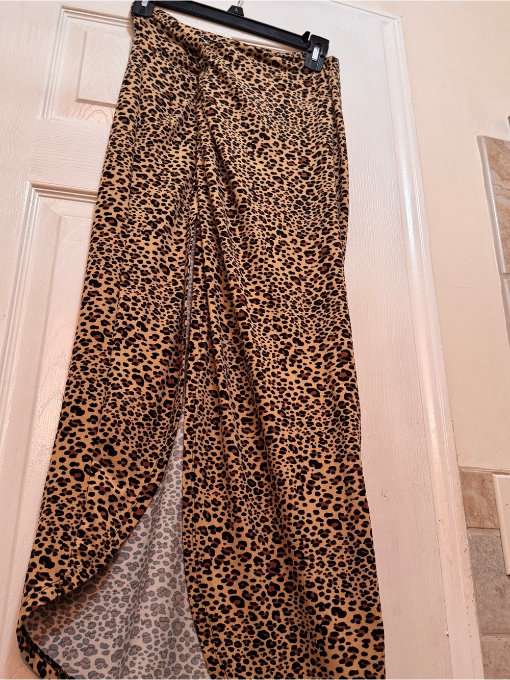 SHEIN Animal Print Maxi Skirt in Tan, Black and Brown